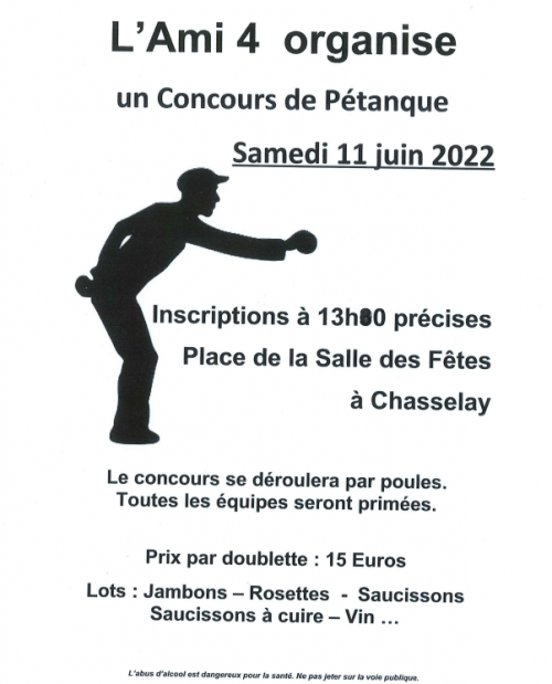 Concours de pétanque le 11 Juin 2022